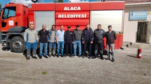 Alaca itfaiyesinden önce eğitim sonra tatbikat
