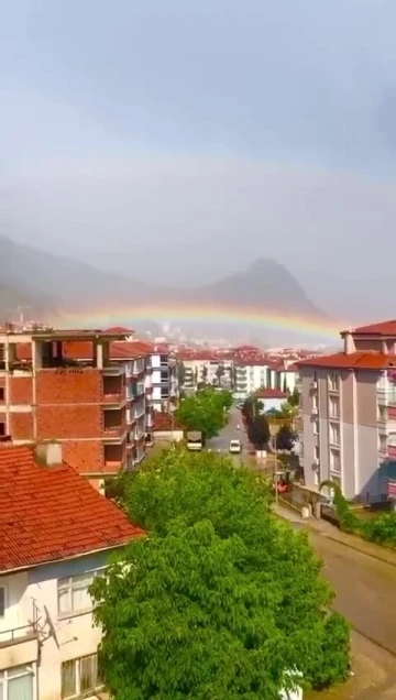 Amasya’da gökkuşağı manzarası mest etti
