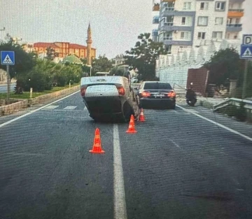 Antalya’da otomobil takla attı: 1 yaralı
