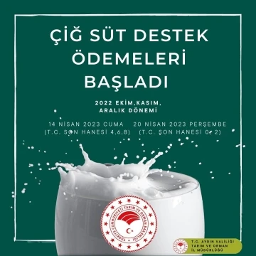 Aydın’da çiğ süt destekleme ödemeleri başladı
