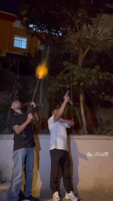 Beykoz’da uzun namlulu silahlarla asker eğlencesi kamerada
