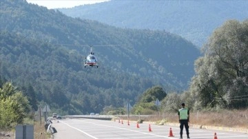 Bolu'da kural ihlali yapan sürücüler "cayrokopter" ile tespit edildi