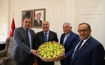 Borsa, sezonun ilk incirini İzmir Valisi Köşger’e takdim etti
