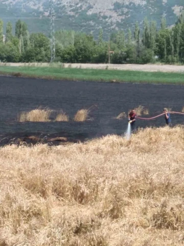 Burdur’da 40 dönüm buğday tarlası yangında küle döndü
