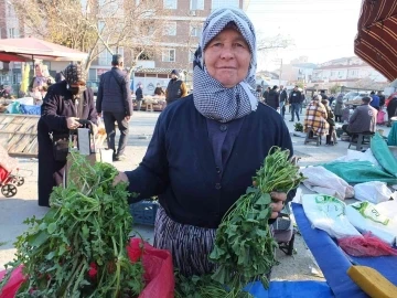 Burhaniye’de araziden toplanan otlar geçim kaynağı oldu
