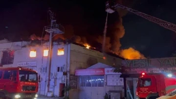 Bursa'da 3 katlı ahşap kapı fabrikasında yangın