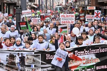 Bursa'da Filistin'e destek yürüyüşü 