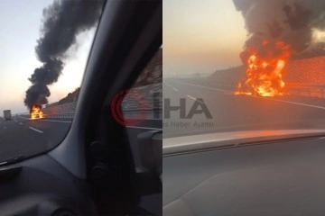 Bursa’da araç yangınları kameralarda