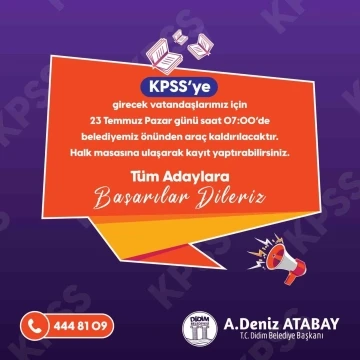 Didim Belediyesi’nden KPSS’ye girecekler için ücretsiz otobüs
