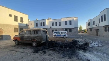 Diyarbakır’da iki yıldır park halinde olan minibüs ve otomobil kül oldu
