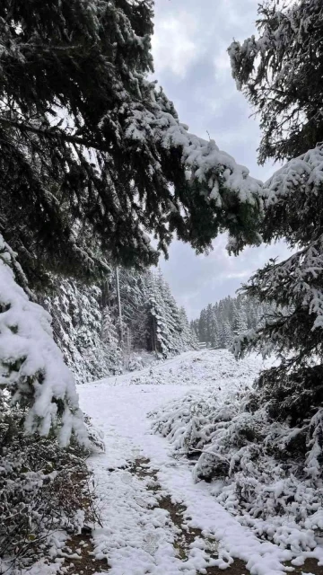 Düzce’ye mevsimin ilk karı düştü
