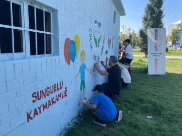 Farkındalık oluşturmak için duvarları boyadılar
