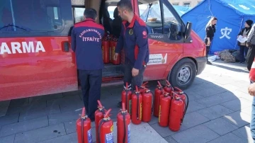 Geçici barınma merkezlerinde yangınlara karşı önlem
