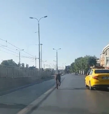 Güngören’de kaçan kurbanlık trafikte zor anlar yaşattı
