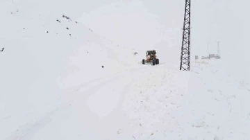 Hakkari’de kapanan 10 yerleşim yolunda karla mücadele çalışması
