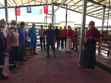 İslami usullere uygun kurban kesimi için eğitim veriliyor
