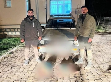 Kahramanmaraş’ta farla tavşan avında yakalanan şahısların otomobiline el konuldu
