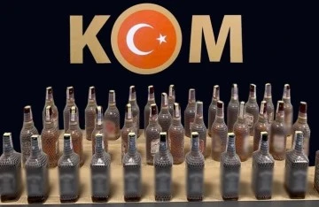 Durdurulan kamyondan kaçak alkol çıktı