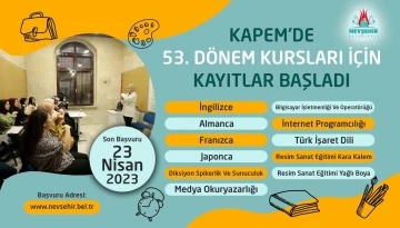 KAPEM’de yeni dönem kurs kayıtları başladı
