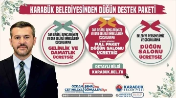 Karabük Belediyesi’nden dar gelirli çiftlere düğün destek paketi
