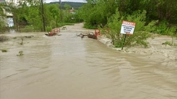 Karabük'te sağanak sonucu dereler taştı