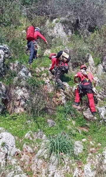 Kayalıklarda mahsur klan keçi ve yavrusunu AKUT ekibi kurtardı
