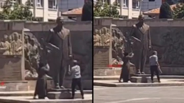 Kayseri'de Atatürk Anıtı'na çirkin saldırı: Valilikten açıklama!