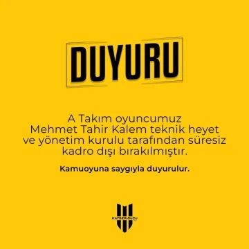 Kayserigücü FK’da Mehmet Tahir Kalem kadro dışı bırakıldı
