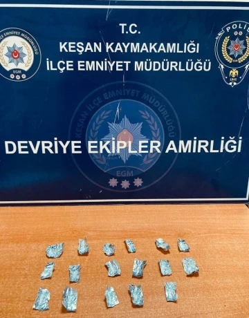 Keşan’da üzerine uyuşturucuyla yakalanan şüpheli tutuklandı
