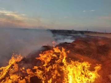 Kırklareli’de buğday tarlası ve çöplük alanda çıkan yangın söndürüldü
