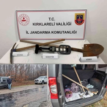 Kırklareli’de kaçak kazı yapan şüpheliler suçüstü yakalandı