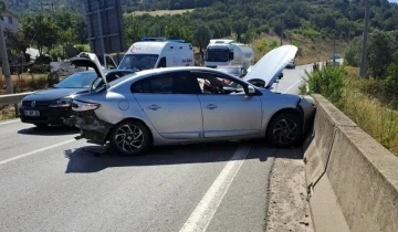 Köprü üzerinde iki otomobil kafa kafaya çarpıştı: 1 hafif yaralı
