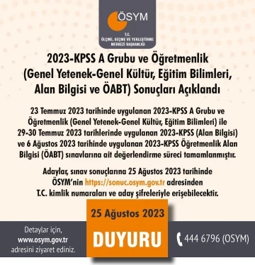 KPSS sonuçları açıklandı
