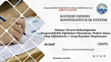 KSMMMO kooperatiflere eğitim verecek
