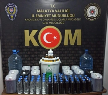 Malatya’da 128 litre sahte alkol ele geçirildi
