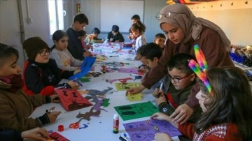 Malatya Teknopark Konteyner Kent'teki çocuklara gönüllülerden eğitim desteği