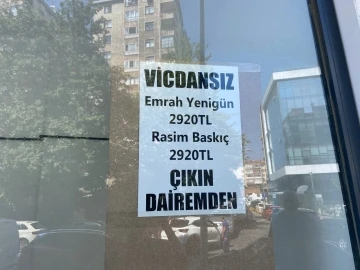 Maltepe’de kira zammında anlaşamayan ev sahibi bina girişine yazı astı
