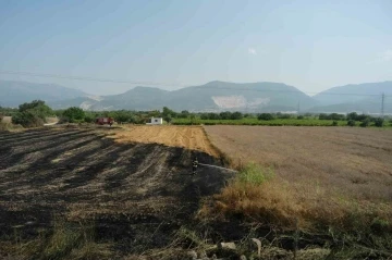 Manisa’da ekin yangını başka tarlalara sıçramadan söndürüldü
