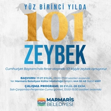 Marmaris’te 101’inci yılda 101 kişiyle zeybek gösterisi
