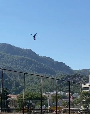 Marmaris’te trafik ekiplerinden helikopterli denetim
