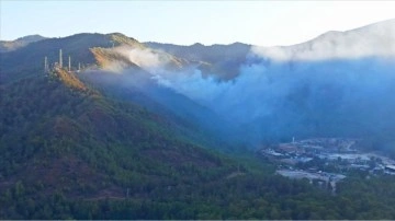 Marmaris'te çıkan orman yangını havadan ve karadan müdahaleyle söndürüldü