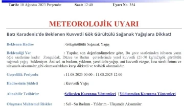 Meteoroloji Zonguldak’a uyarı
