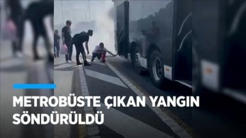 Okmeydanı'nda seyir halindeki metrobüste çıkan yangın söndürüldü