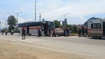 Osmancık’ta yolcu otobüsü ile otomobil çarpıştı: 1 yaralı
