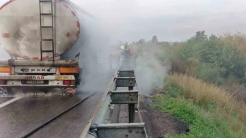 Osmaniye’de seyir halindeki tankerde yangın
