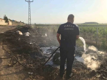 Reyhanlı’da çıkan çöp yangını söndürüldü
