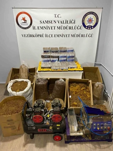 Samsun’da kaçak tütün mamulleri ele geçirildi
