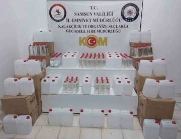 Samsun’da sahte içki yapımında kullanılan 1 ton etil alkol ele geçirildi
