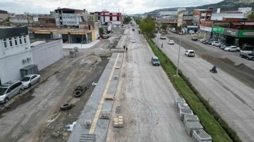 Samsun sanayi bölgelerinde kaldırım çalışması
