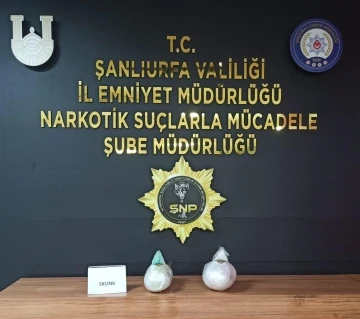 Şanlıurfa’da durdurulan otobüsten 2 kilo 100 gram skunk çıktı
